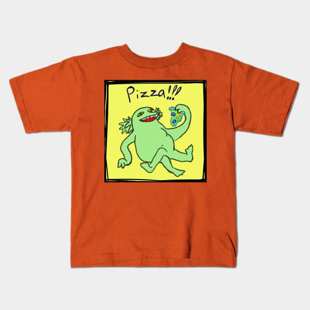 Monsters love pizza too Kids T-Shirt by Griffit